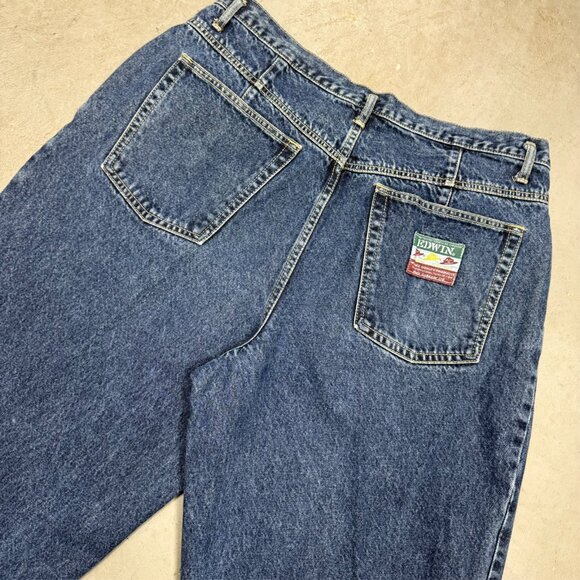 EDWIN Tokyo Jeans Made in Japan French Baggy Denim Blue Cotton 34x33 - Picture 8 of 9